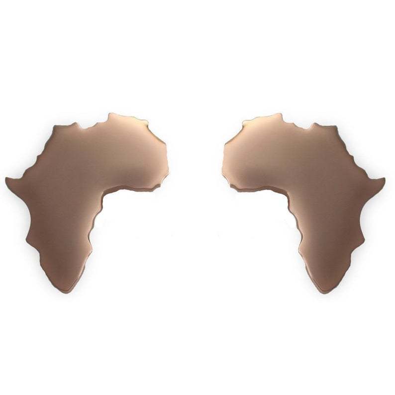 New Hot Sell Jewelry Africa Map Earrings Gold