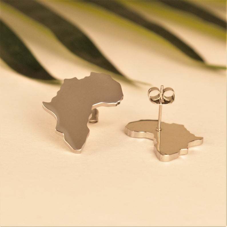 New Hot Sell Jewelry Africa Map Earrings Gold