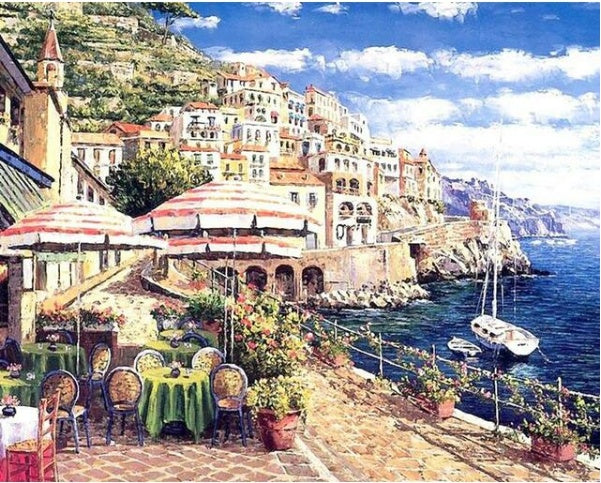 Amalfi Coast, Italy - Diy Painting By Numbers Kit