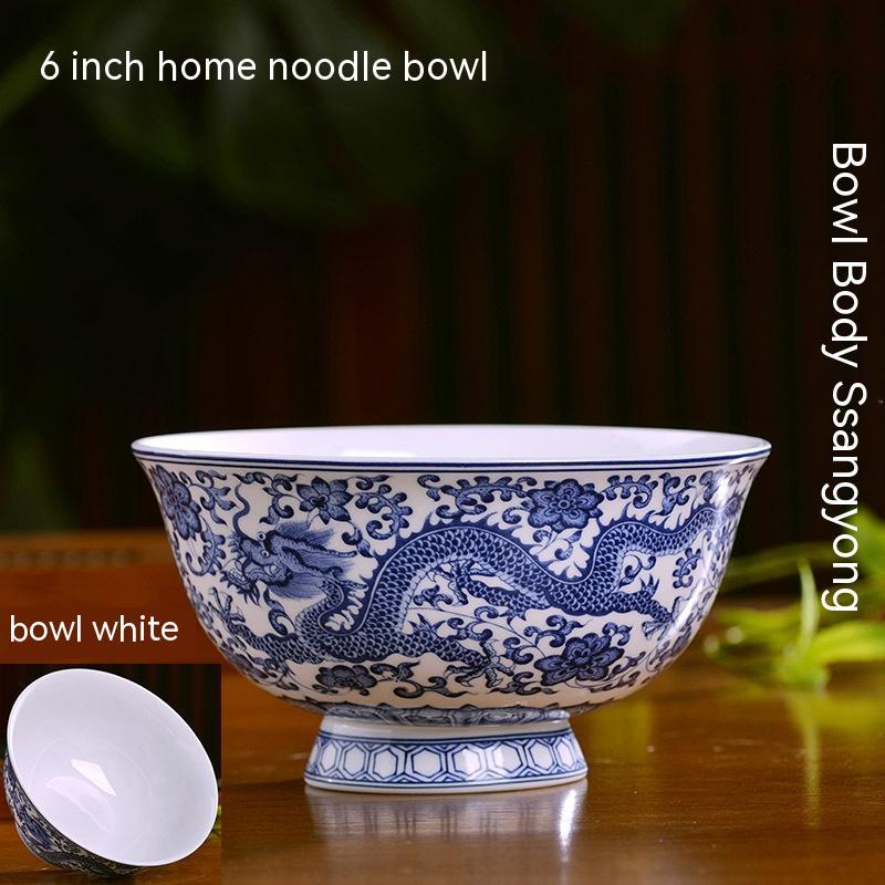 Blue And White Porcelain Bowl Dragon Pattern Antique Bone China Bowl