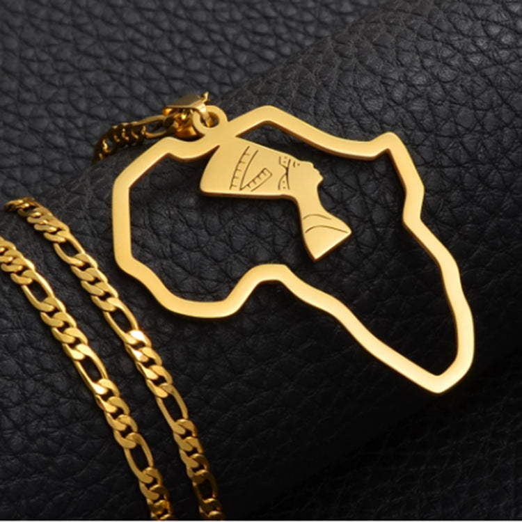 Stainless Steel Africa Map Necklace Ornament