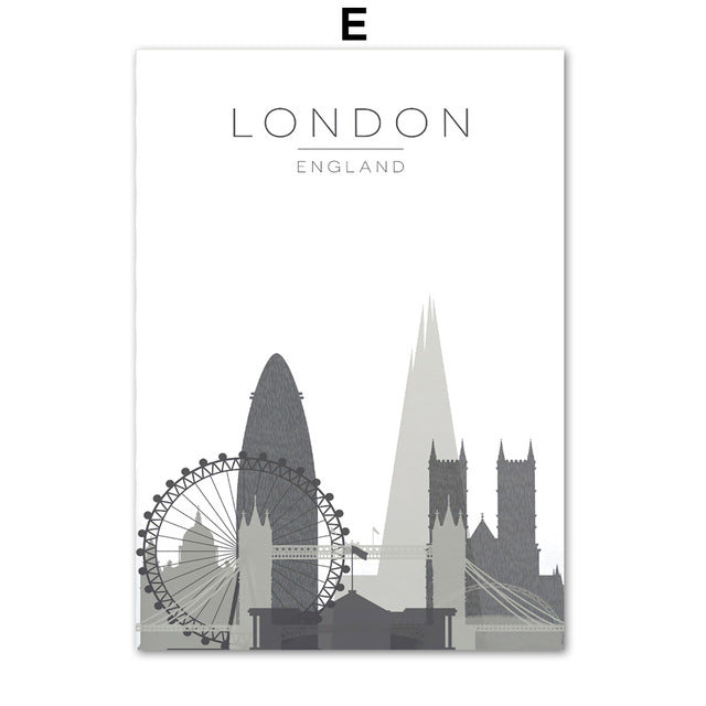 City Map Paris Canvas Painting Nordic Poster