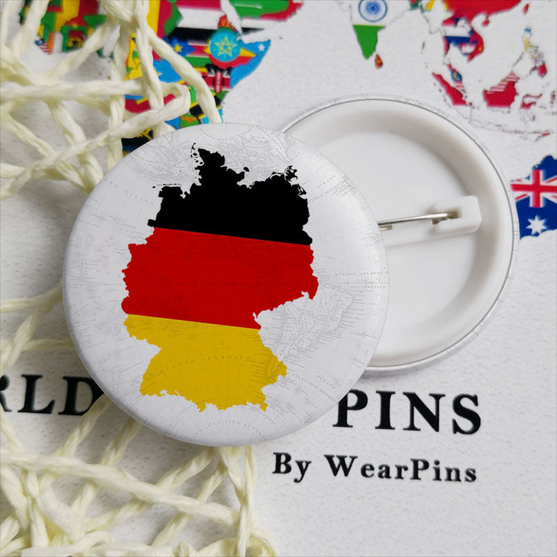 Germany Flag Map Rainbow Button Badge