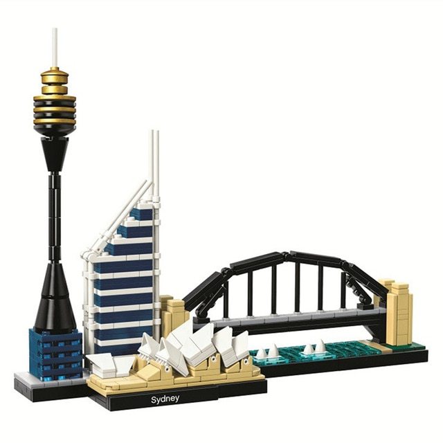 Architecture Paris Dubai London Sydney Chicago Shanghai Building Blocks Kit Bricks Classic City Model Kid Toys For Children Gift