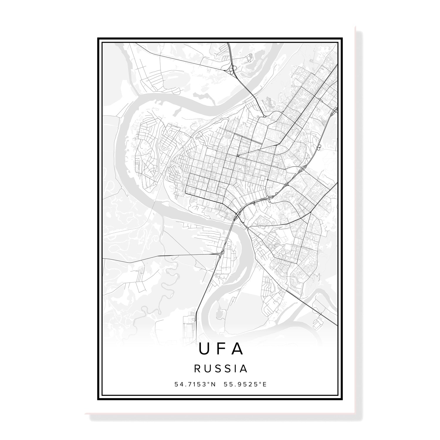 China Qingdao City Map Wall Art Canvas