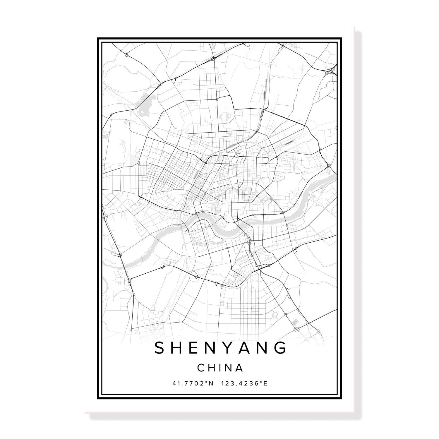 China Qingdao City Map Wall Art Canvas