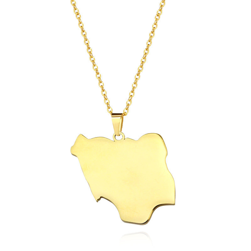 Stainless steel Nigeria map pendant
