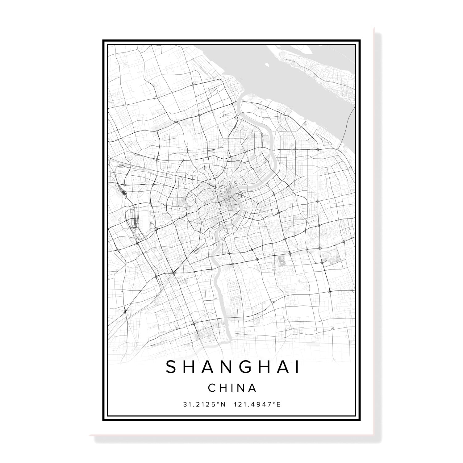 China Qingdao City Map Wall Art Canvas