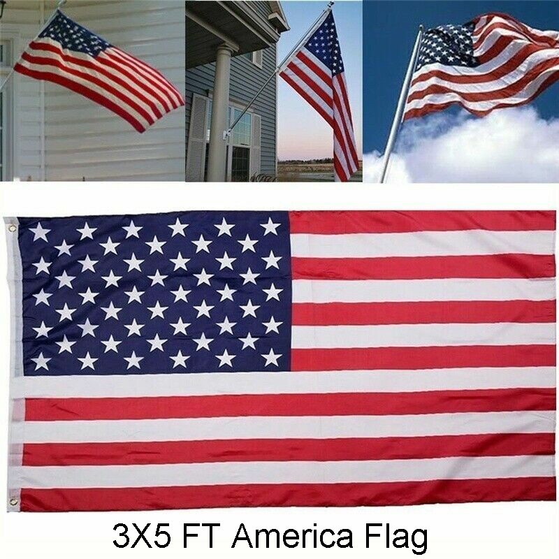 American Flags For Outside 3X5 FT USA Flag - Premium US Flag 90X150cm Heavy Duty Outdoor Large Nylon Flag Stars With Brass Grommets