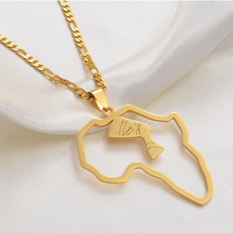 Stainless Steel Africa Map Necklace Ornament