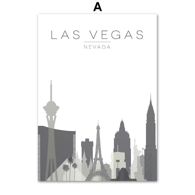 City Map Paris Canvas Painting Nordic Poster
