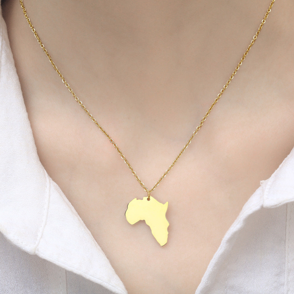 Africa map ladies clavicle chain