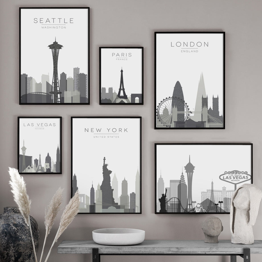 City Map Paris Canvas Painting Nordic Poster