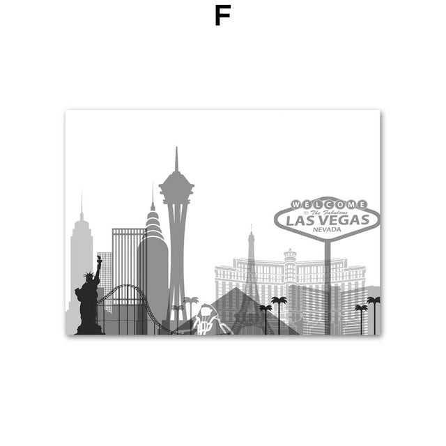 City Map Paris Canvas Painting Nordic Poster