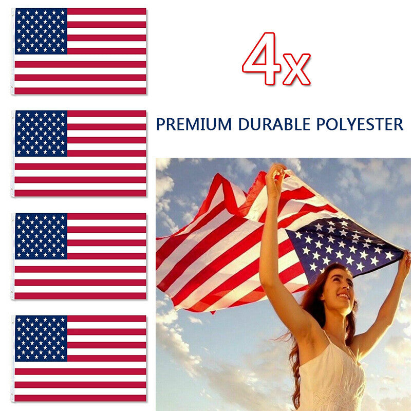 American Flags For Outside 3X5 FT USA Flag - Premium US Flag 90X150cm Heavy Duty Outdoor Large Nylon Flag Stars With Brass Grommets