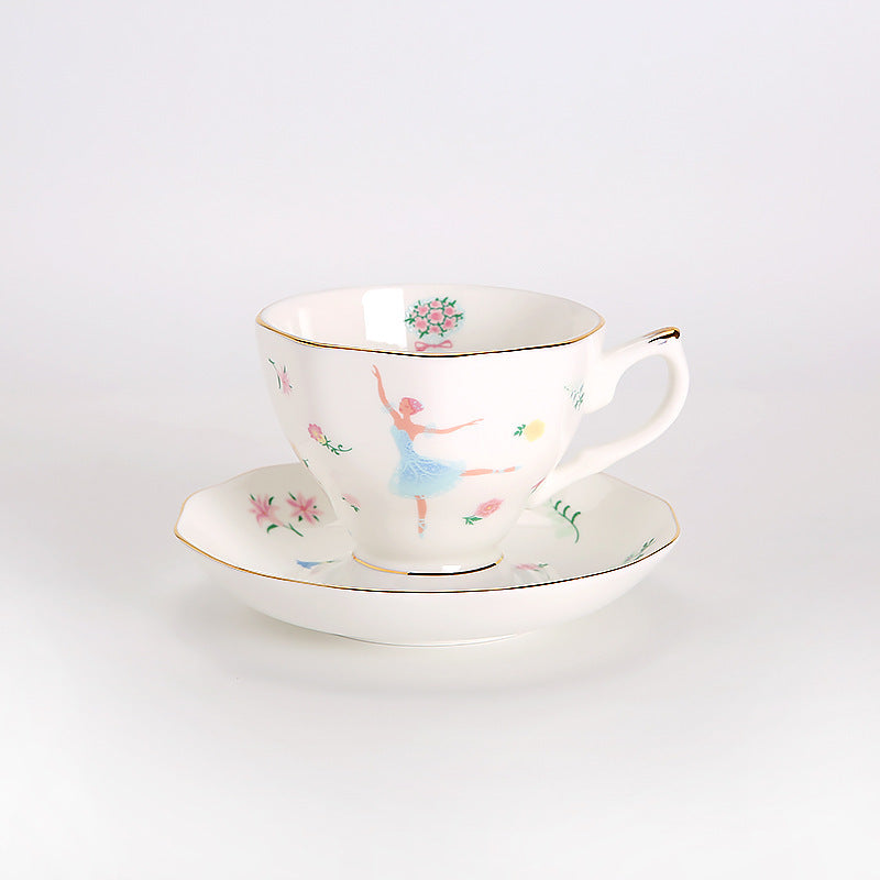 British Bone China Ceramic Tea Set Cup And Saucer Set