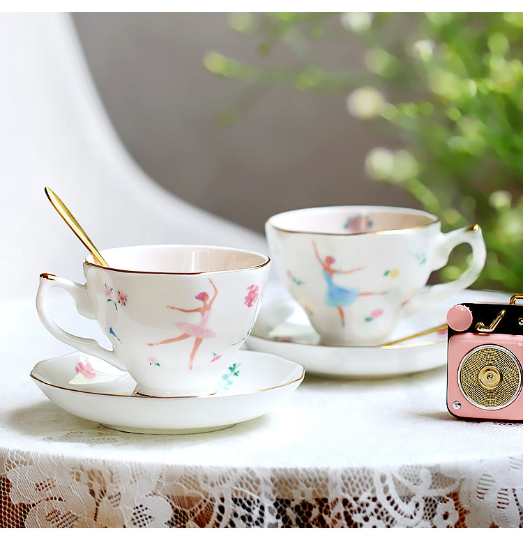 British Bone China Ceramic Tea Set Cup And Saucer Set