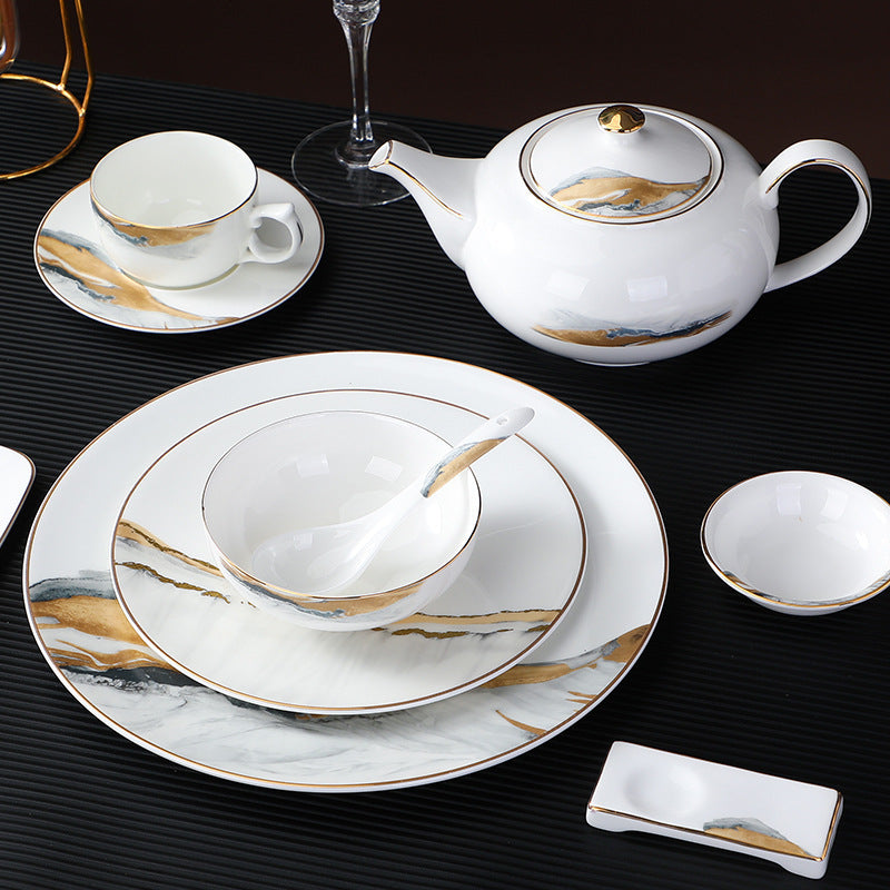 Bone China Hotel Tableware Set Chinese Style