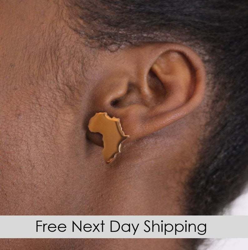 New Hot Sell Jewelry Africa Map Earrings Gold