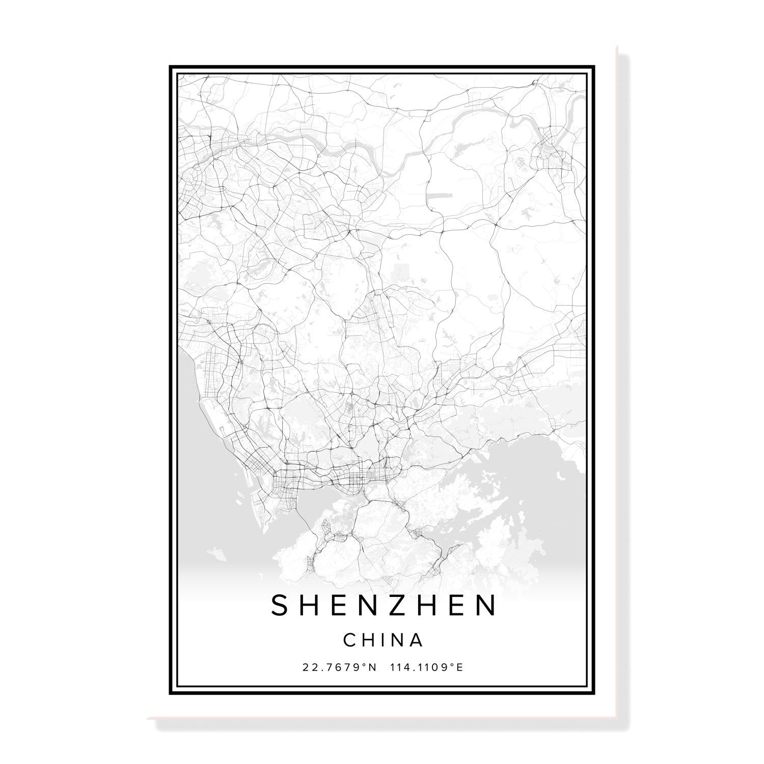 China Qingdao City Map Wall Art Canvas