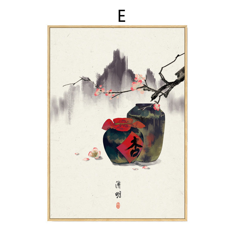 China 24 Solar Terms Landscape Canvas Painting Core