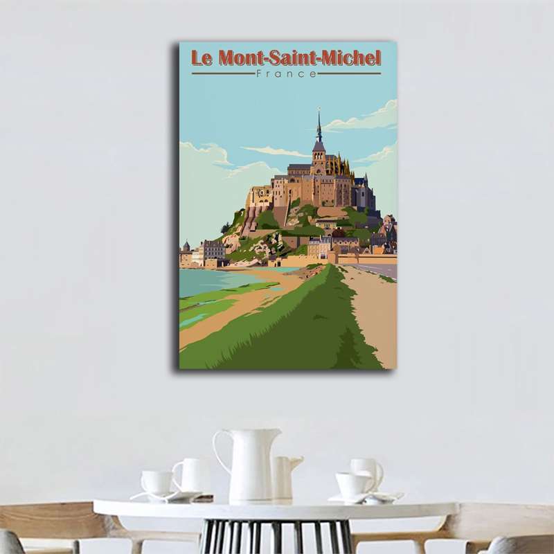 Canvas Wall Poster And Art Of Le Mont And Saint-Ange Travel France Vacation