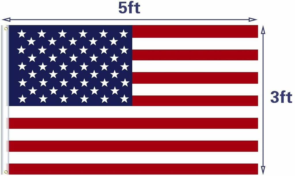 American Flags For Outside 3X5 FT USA Flag - Premium US Flag 90X150cm Heavy Duty Outdoor Large Nylon Flag Stars With Brass Grommets