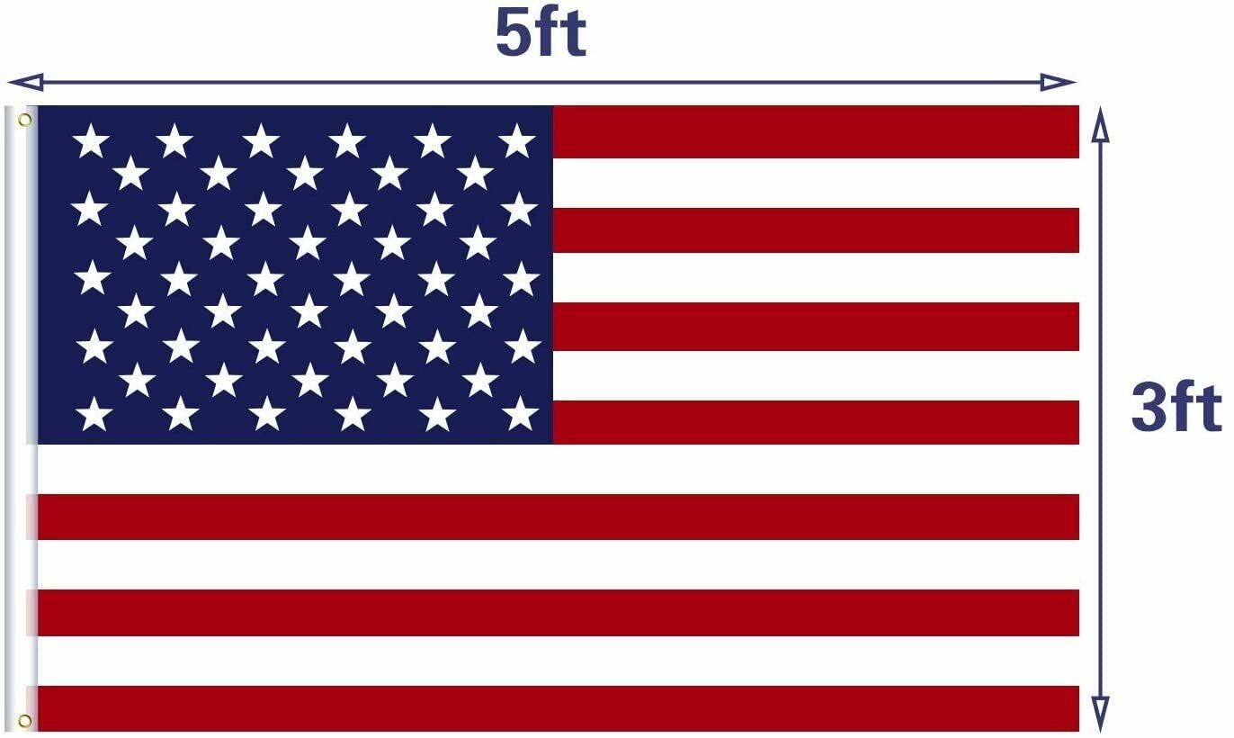 American Flags For Outside 3X5 FT USA Flag - Premium US Flag 90X150cm Heavy Duty Outdoor Large Nylon Flag Stars With Brass Grommets