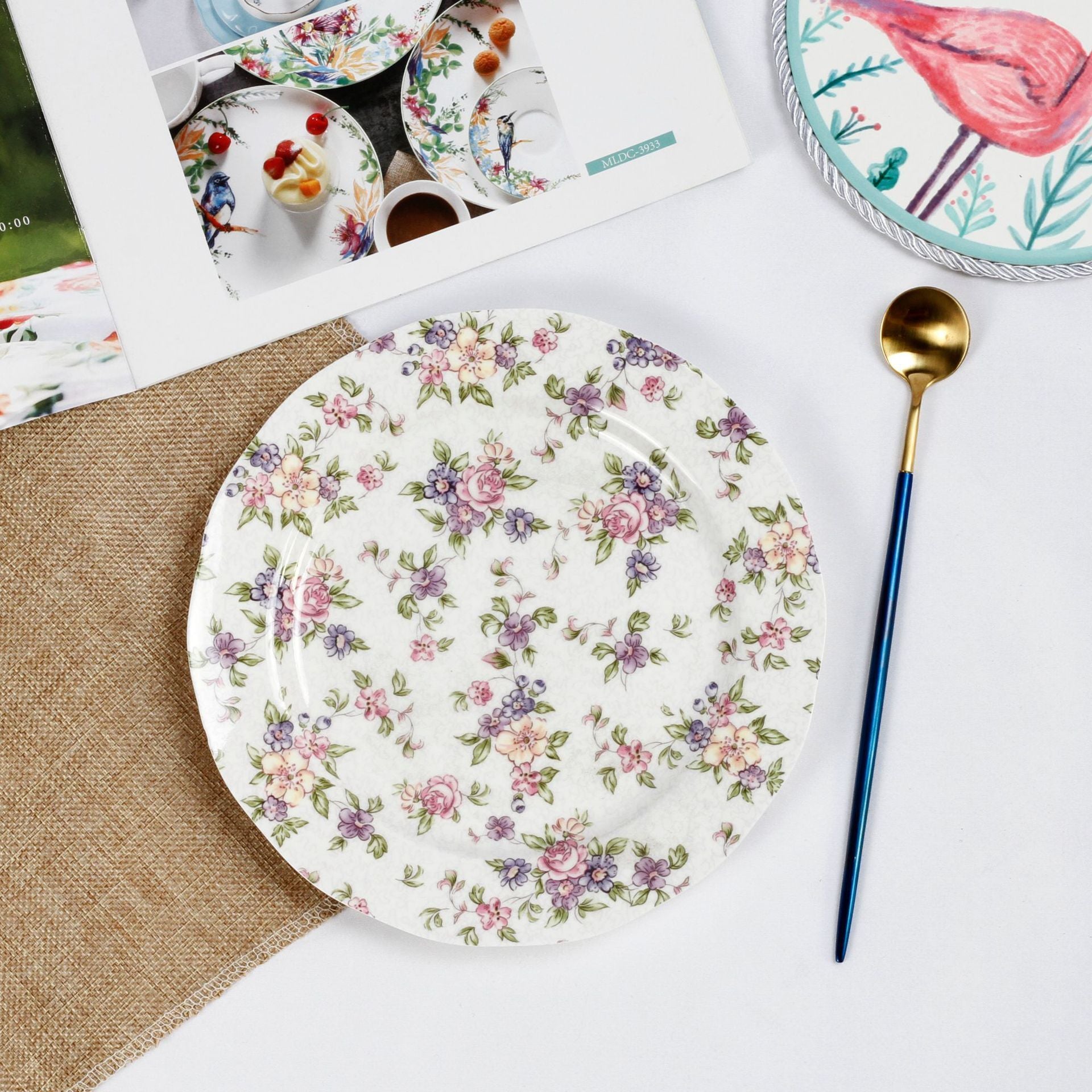 Creative Bone China Plate Household Ceramic Flat Plate