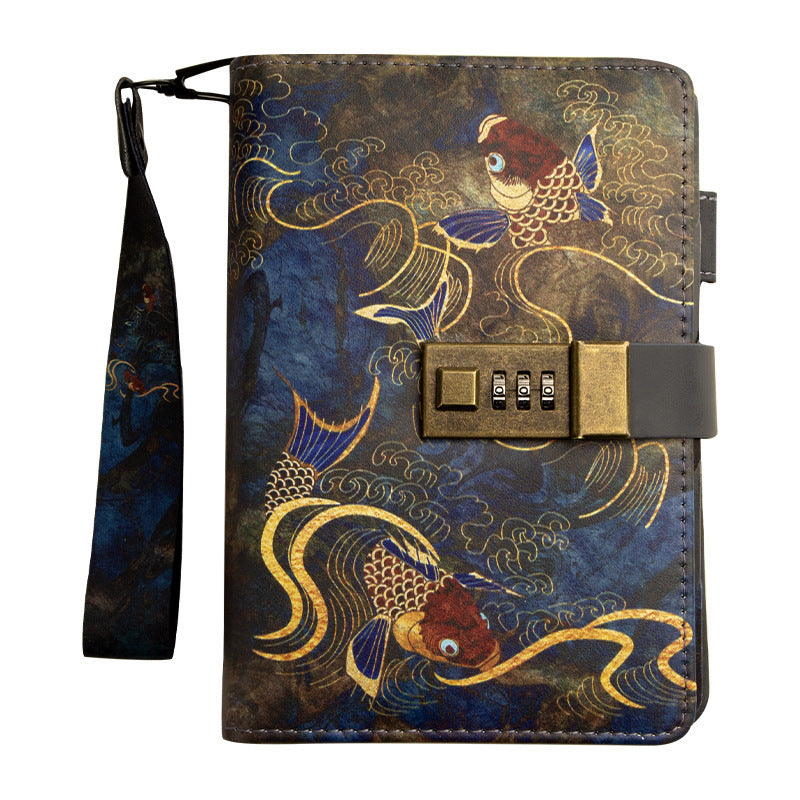 China-Chic Gift A6 Ancient Style Password Diary Notebook With Lock