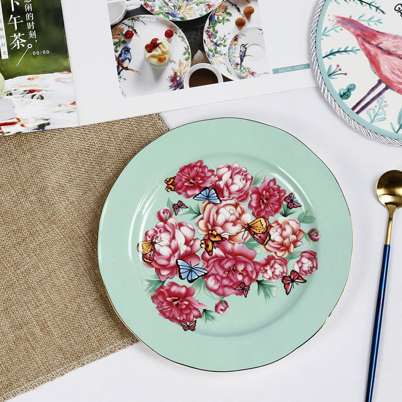 Creative Bone China Plate Household Ceramic Flat Plate