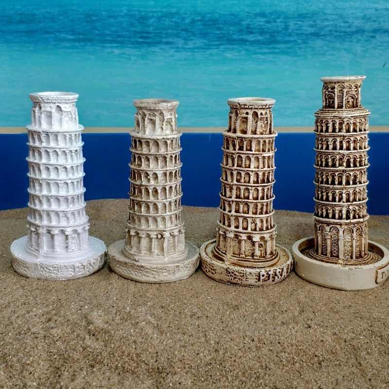 Italian Leaning Tower Of Pisa Sand Set Psychological Sand Table Accessories Resin Ornament