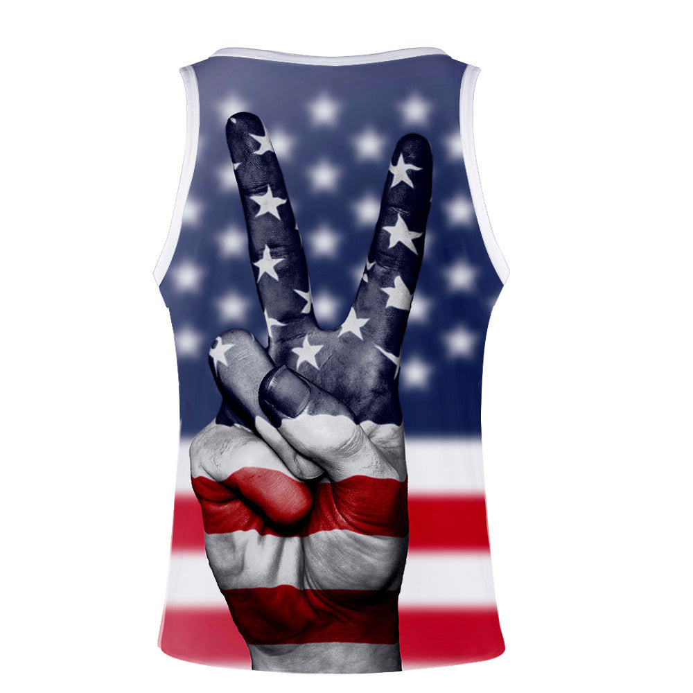USA National flag print vest