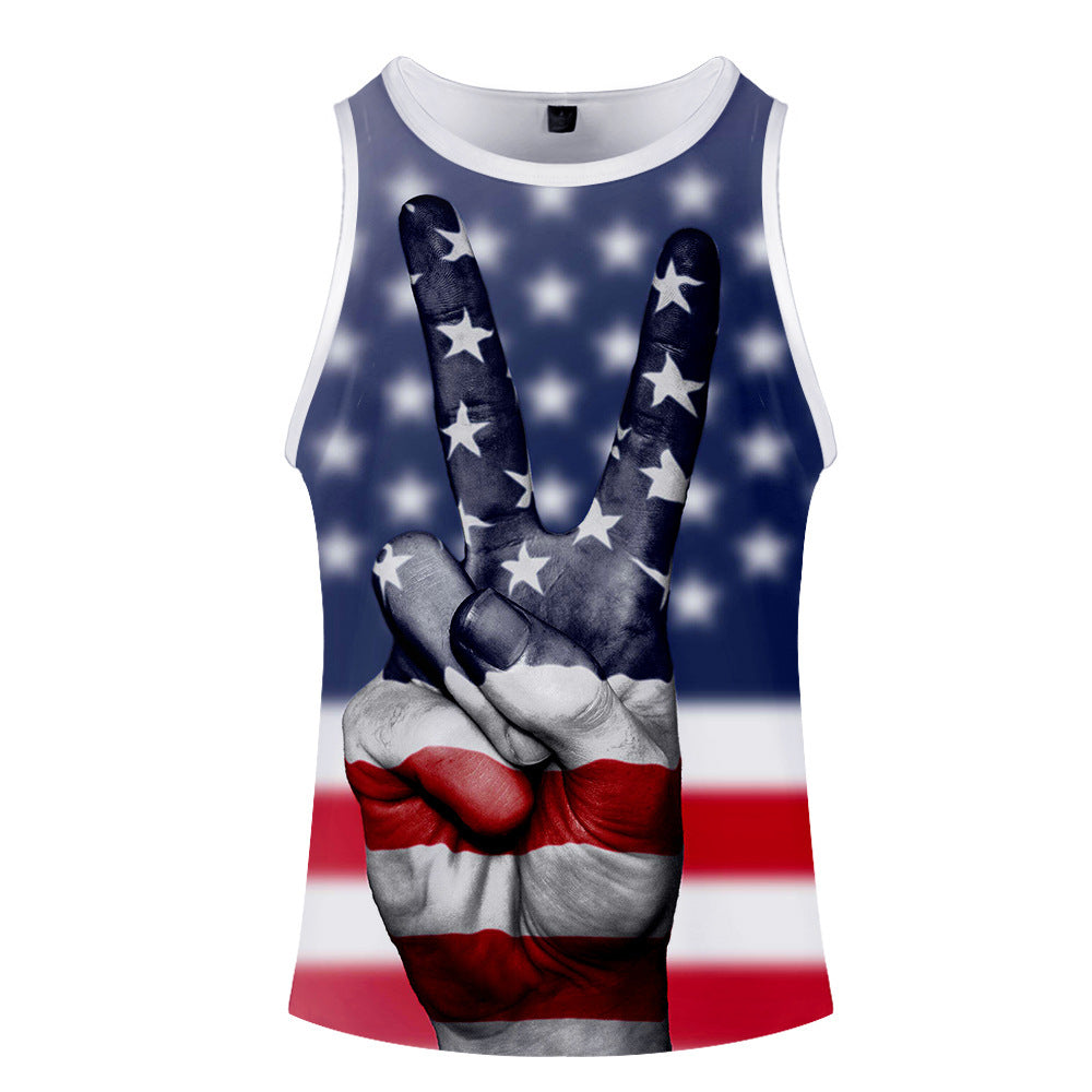 USA National flag print vest