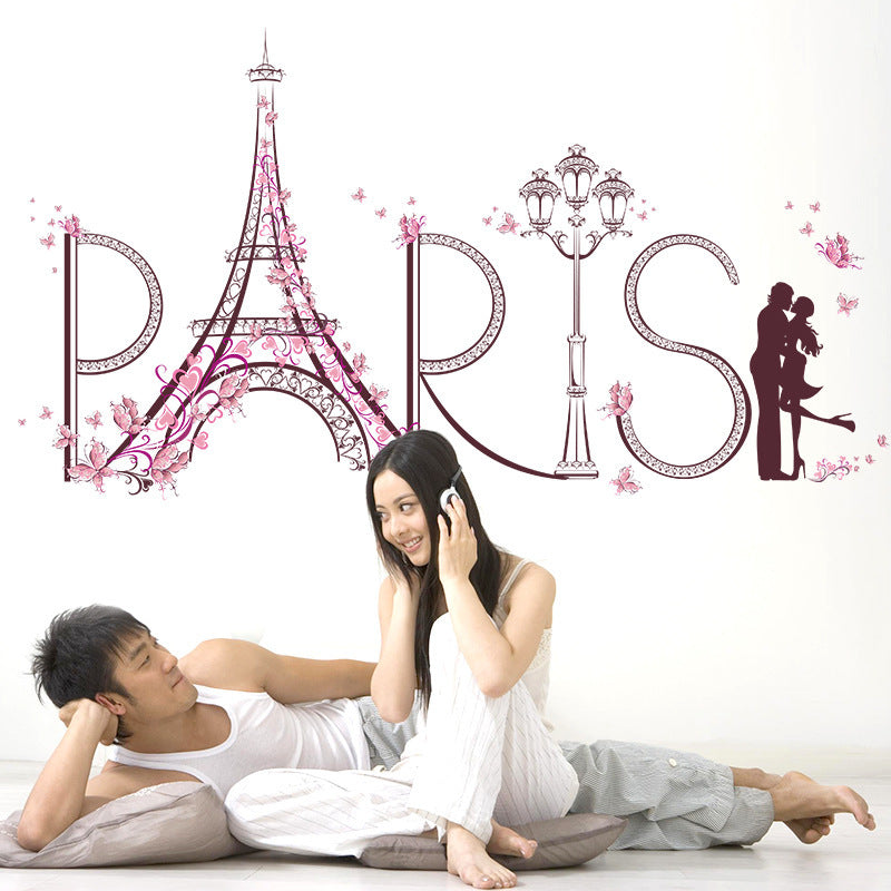 Romantic Paris Tower Background Sticker