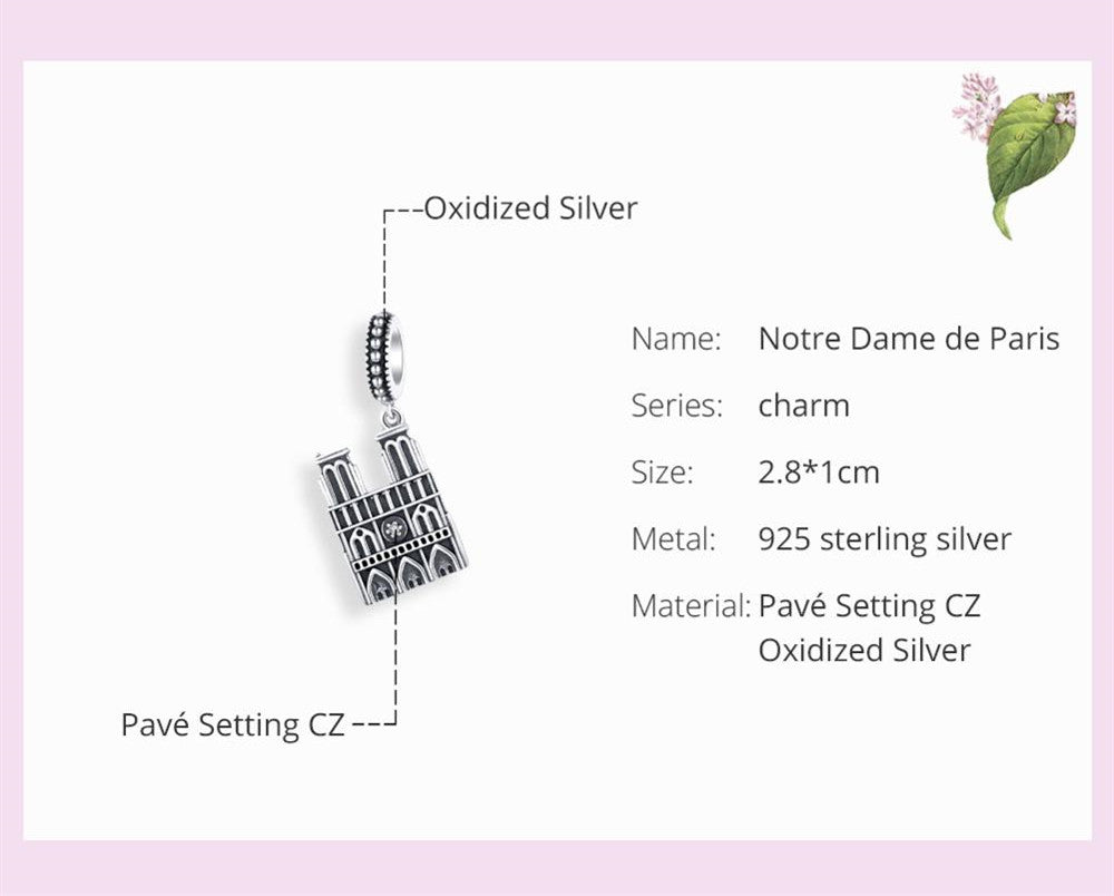 Notre Dame De Paris S925 Sterling Silver Pendant