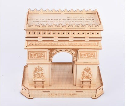 Laser Cut Wooden Three-Dimensional Jigsaw Puzzle Color Box Arc De Triomphe Paris