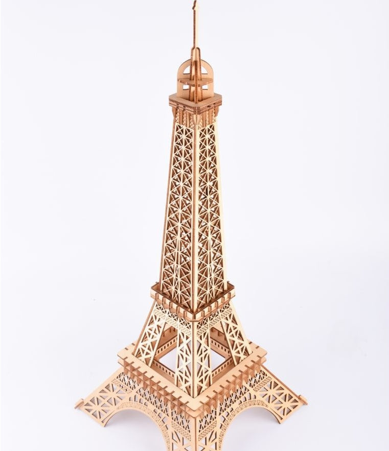 Little Paris Tower Color boxed 3D Wooden Model 3D Jigsaw Puzzle Laser Cutting Processing