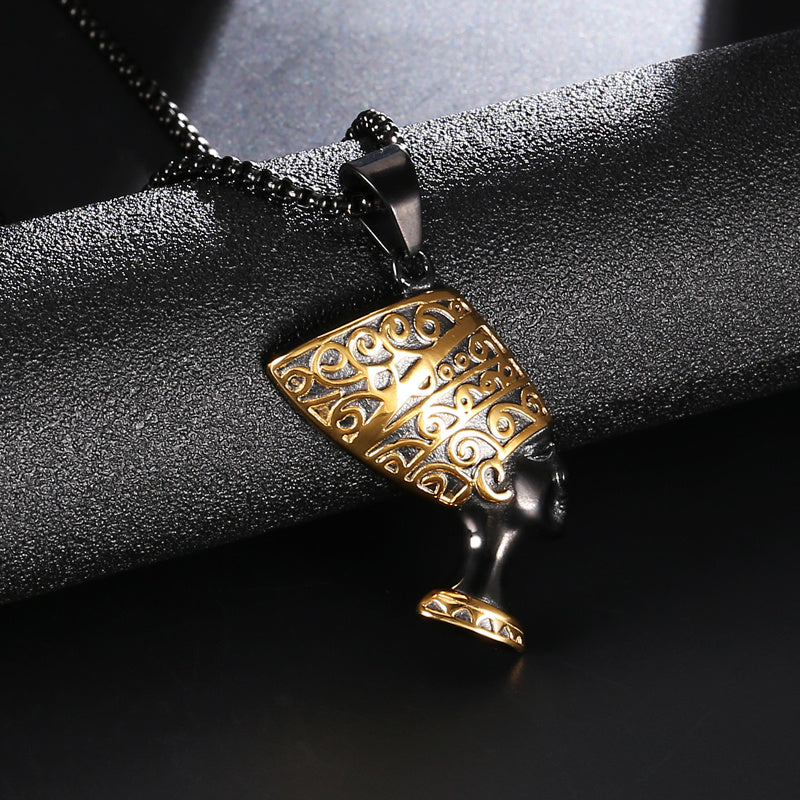 Fashionable Titanium Steel Ancient Cleopatra Pendant