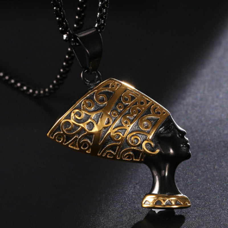 Fashionable Titanium Steel Ancient Cleopatra Pendant
