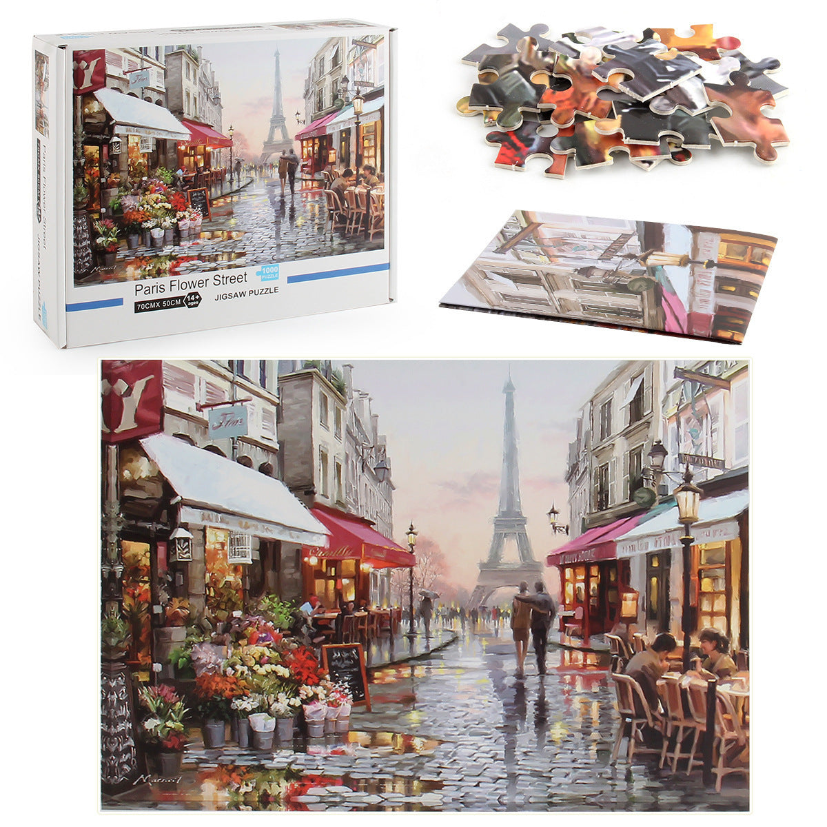 Eiffel Tower Flower Street Jigsaw