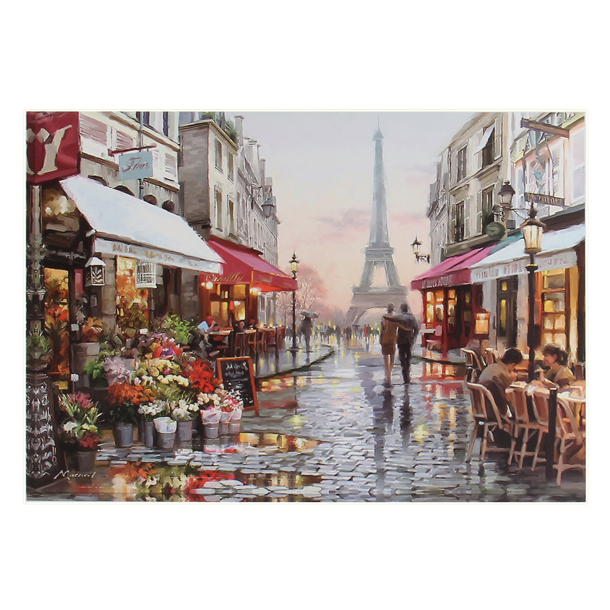 Eiffel Tower Flower Street Jigsaw