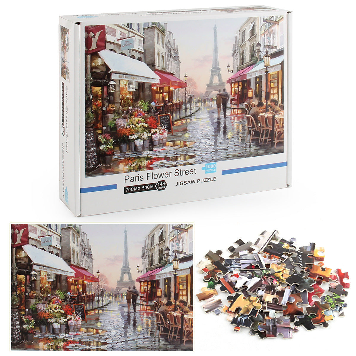Eiffel Tower Flower Street Jigsaw
