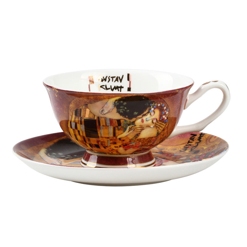 European-style Bone China Coffee Cup Set, British Black Tea Cup With Saucer And Spoon