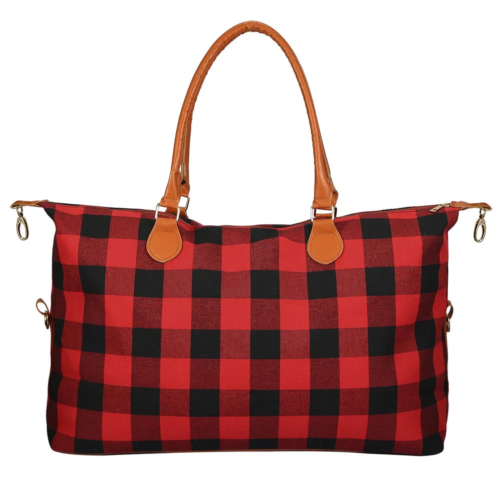 Buffalo Plaid Weekender Tote