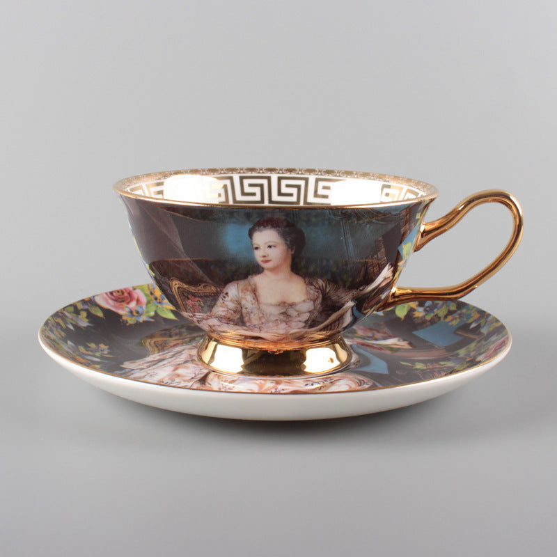 European Style Coffee Cup Plate Bone China Ceramic Cup Phnom Penh