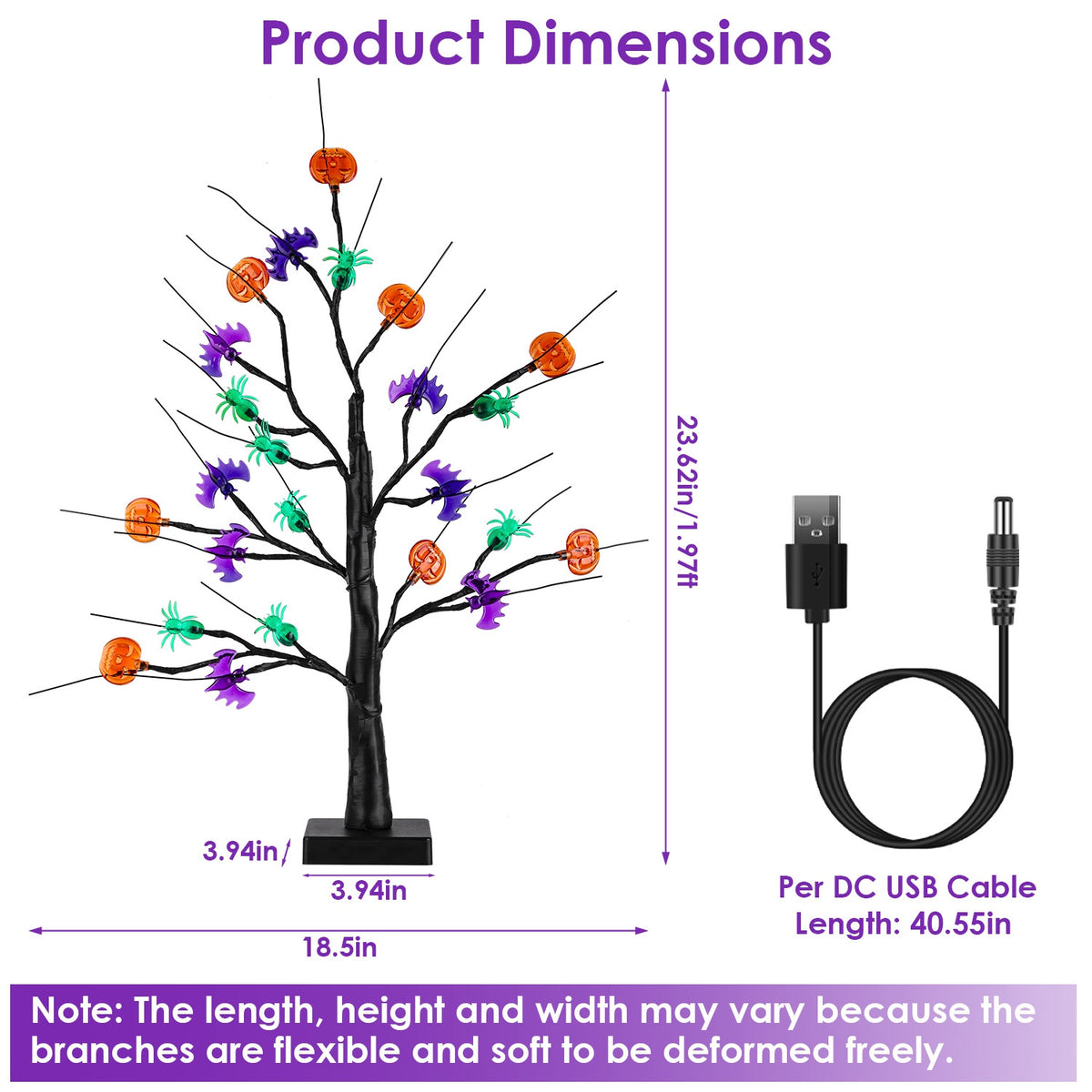 Lighted Halloween Tabletop Trees, Set of 2 with Timer – image 3