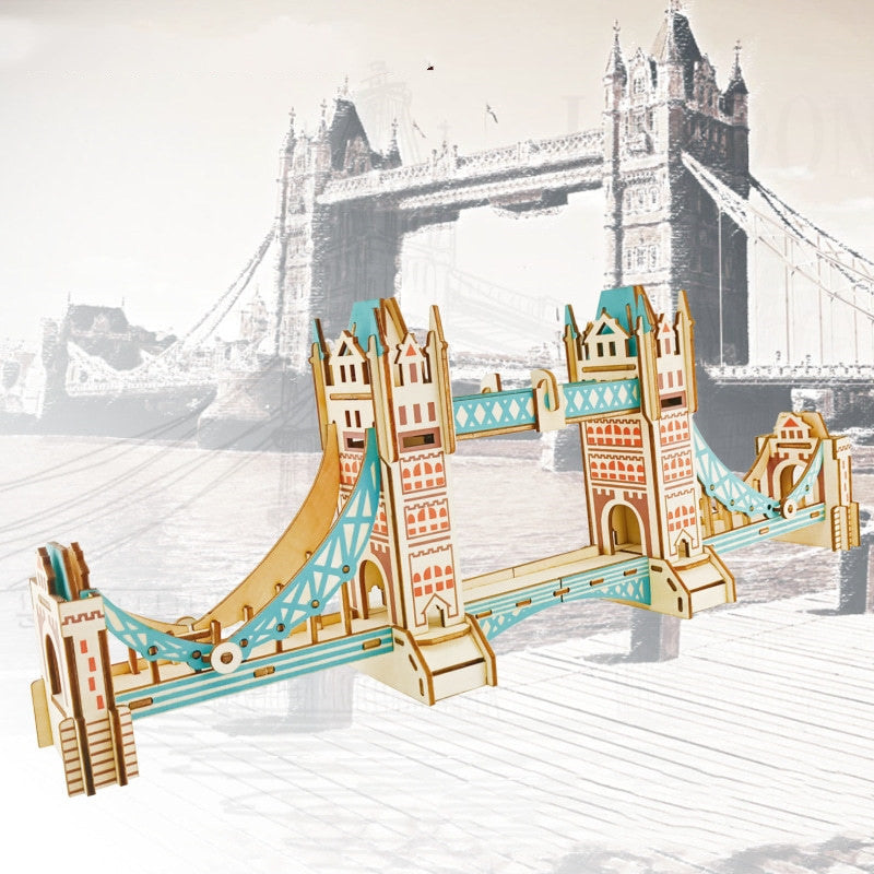 London Tower Bridge Three-dimensional Jigsaw Puzzle DIY Handmade