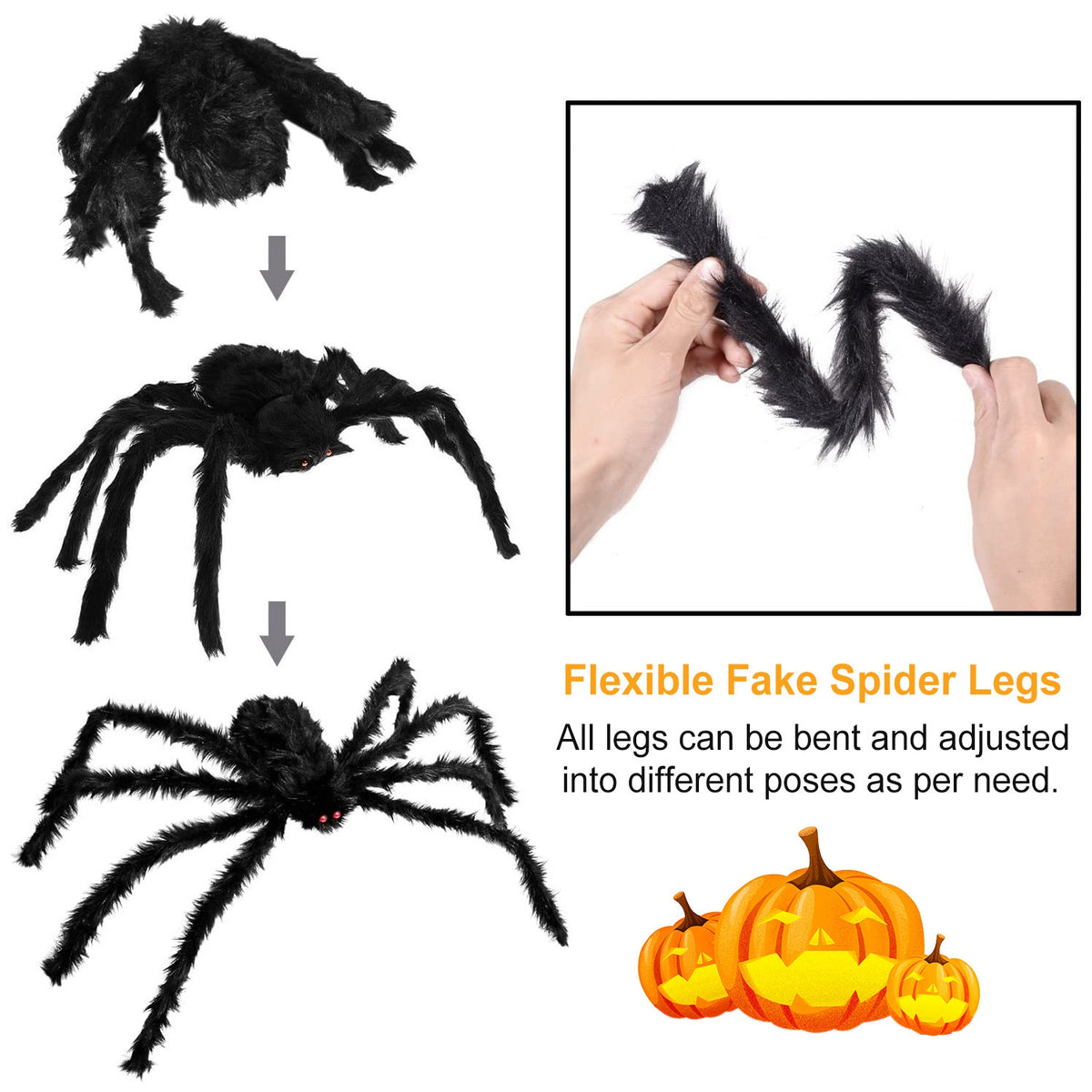 Giant 49 in Halloween Spider with 126 in Stretch Web – image 1