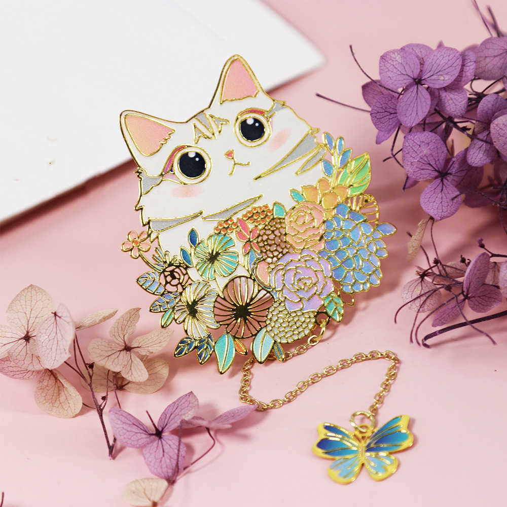 Cute Cat Metal Creative Art China-Chic Bookmark